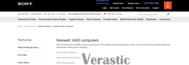 Sony VAIO laptops discontinued