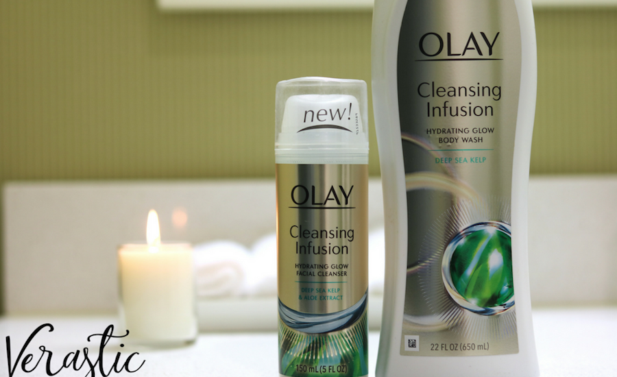 Olay Cleansing Infusion Hydrating Glow Body Wash & Facial Cleanser with Deep Sea Kelp